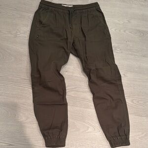 Green Chinos with Relaxed Fit and Tapered Ankle Cuffs